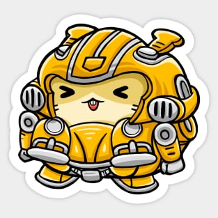 Cute Hamster Robot Costume Sticker
